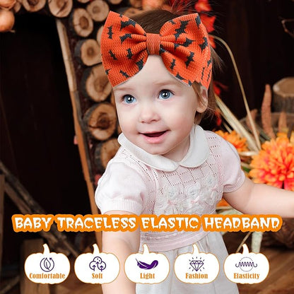 3pcs Halloween Headbands for Baby Girls, Trick or Treat Elastic
