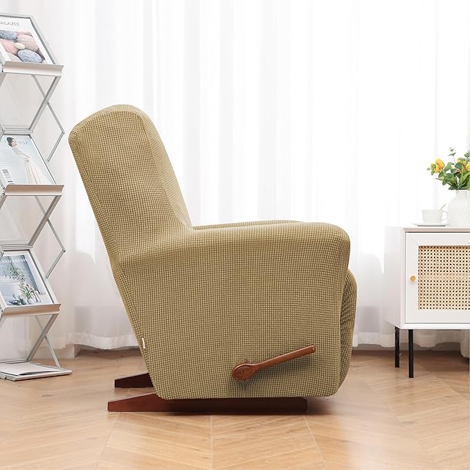 KEKUOU Recliner Chair Covers Lazy Boy Recliner Covers Stretch Couch Cover Slipcovers 1 Piece Furniture Protector with Elastic Bottom for Dog,Kids.(Recliner, Tan)