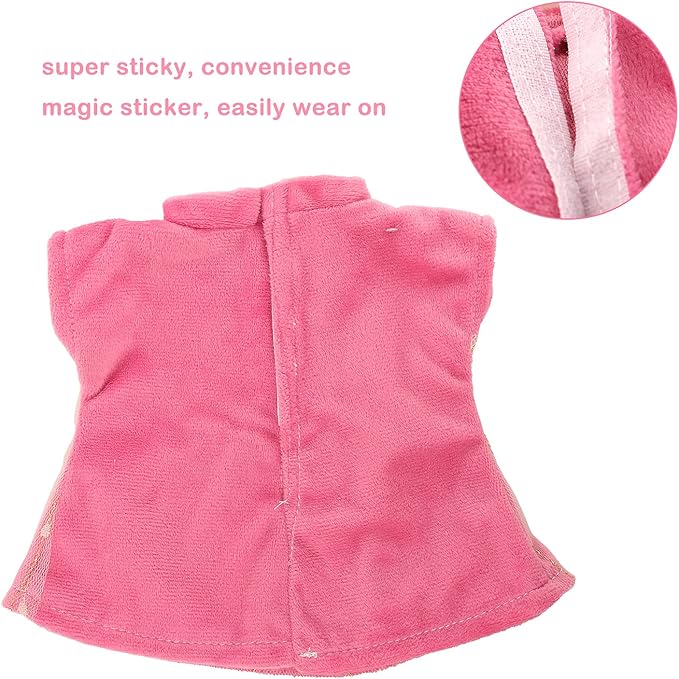 ENOCHT 3 Pieces Baby Doll Clothes Pink Dress with Coat 14-18 Inch 15 Inch