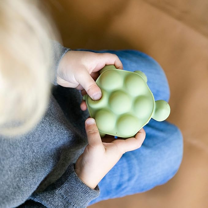 Doddle & Co. The Chew Slow Poke Turtle Teether with Poppable Bubbles | Toddler Teething Fidget Toy for Baby 1