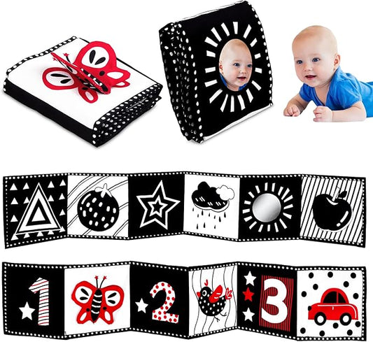 Black and White High Contrast Baby Toys - Newborn Toys 0 3 Months Brain Development 0 6 12 Months