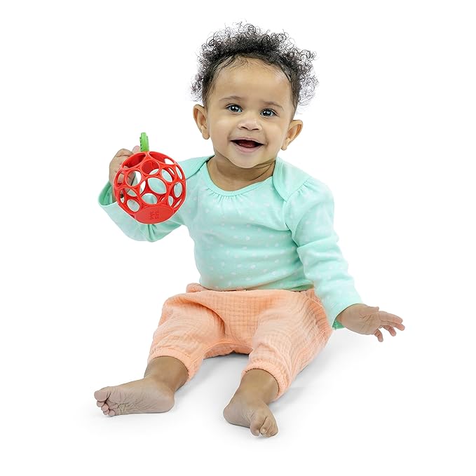 Bright Starts Oball Easy Grasp Red Apple Teether Toy, Hold My Own Collection
