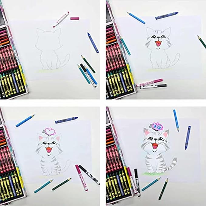 Crayola Inspiration Art Case Coloring Set - Tie-Dye (140ct), Art Set For Kids, Kids Art Supplies, Easter Basket Stuffer, Gift for Girls & Boys, Ages 5+ [Amazon Exclusive]