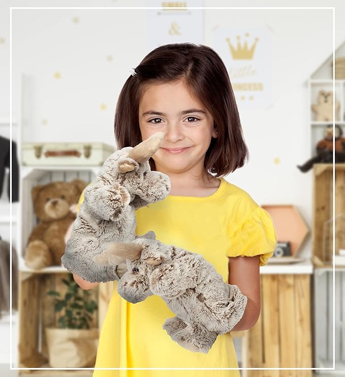 DolliBu Moose Plush Hand Puppet For Kids - Soft Plush