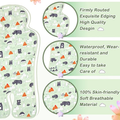 Pinkunn Gel Car Seat Baby Cooling Pad for Summer Breathable Stroller Cooler Pad Multifunctional Carseat Cooling Mat for Baby Child Dining Chair Safety Seat Stroller(Green,Forest)