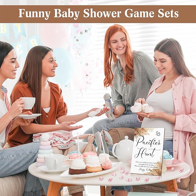 51 Pcs Cool Baby Shower Games Include Baby Pacifier Hunt 50 Acrylic