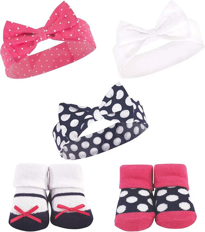 Hudson Baby baby-girls Headband and Socks Set