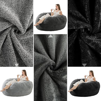 Big Huge Giant Bean Bag Chair Cover for Adults, (No Filler) Machine Washable Covers Bean Bag Chairs in Multiple Sizes and Colors Giant Foam-Filled Furniture Filled Furniture (Peacock Blue, 5FT)