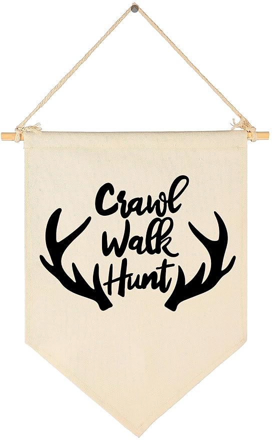 Crawl Walk Hunt,Woodland Deer-Flag Sign Gifts for Baby Newborn Boys