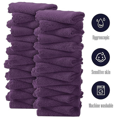 32 Pack Baby Washcloths - Luxury Coral Fleece 10x10 Inch