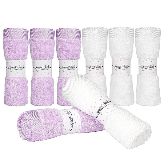 Sweet Child 8-Pack Baby Washcloths - Soft Rayon Washcloth, Baby Wash Cloths