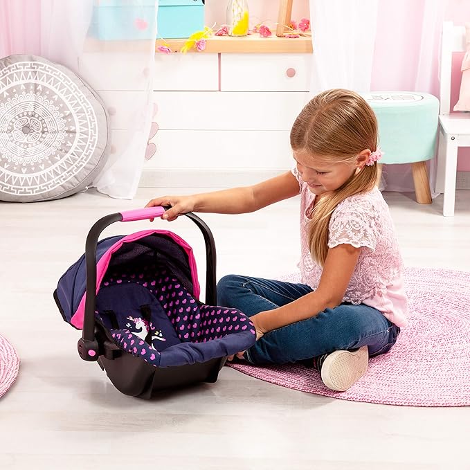 Bayer Design Baby Doll Deluxe Car Seat with Canopy- Blue