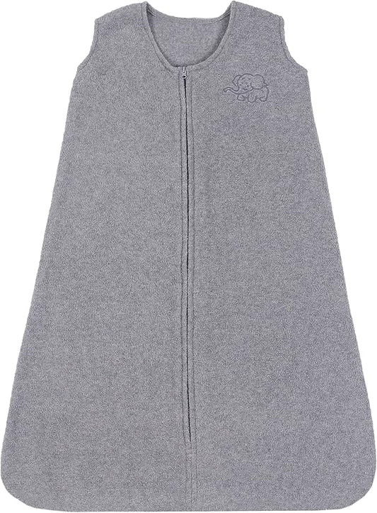Belsden Micro-Fleece Baby Wearable Blanket 12-18M, Ultra Soft Cozy Safe Baby Sleep Bag and Sack Tog 1, Fit Infants Baby Boys Girls, Gray, Large