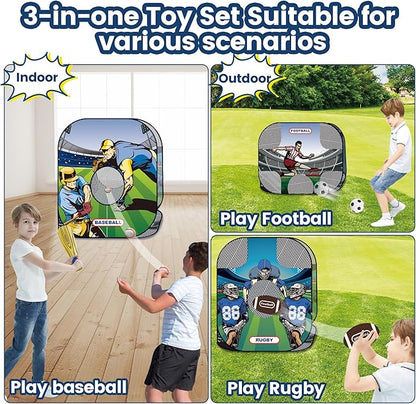 imagifun Throwing Target Toy, Soft Baseball 3-in-1 Volleyball 3-in-1 Toss