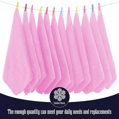 16 Pack Baby Washcloths - Luxury Coral Fleece Berry,10x10 Inch