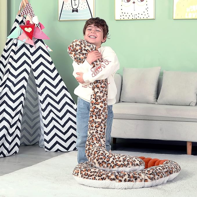 IKASA Giant Snake Stuffed Animal Plush Toy,106" Large Rattlesnake Cute Jumbo Soft Toys