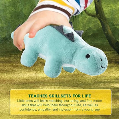 Cre8tive Minds Basket of Baby Dinosaurs, Plush Dolls 7-Piece Toddler 3 Dinos, 3 Eggs, (MTC-1017)