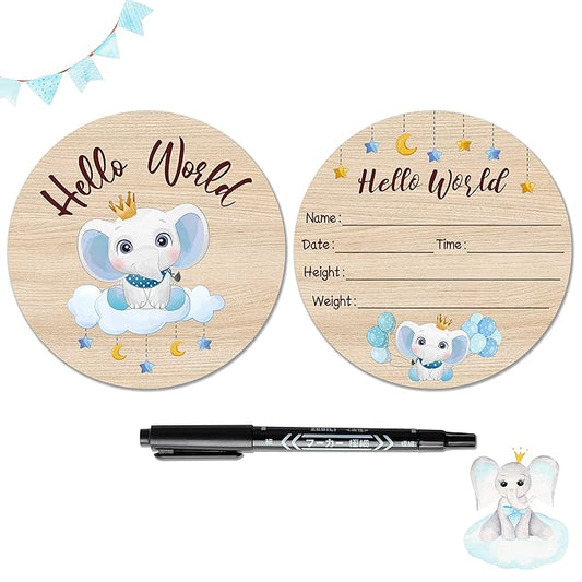 R HORSE Baby Birth Announcement Sign with Marker Pen Double-Sided