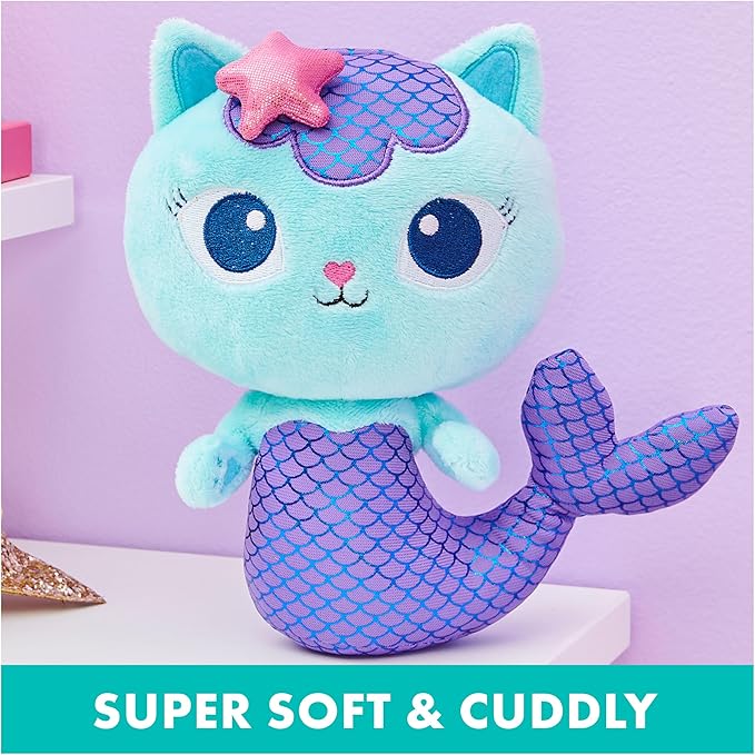 Gabby's Dollhouse, 8-inch Mercat Purr-ific Plush Toy 3 and