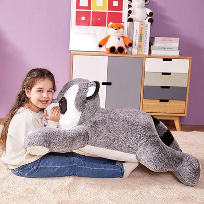 IKASA Giant Raccoon Stuffed Animal Plush Toy,Large Racoon 30" Cute Jumbo Soft Toys