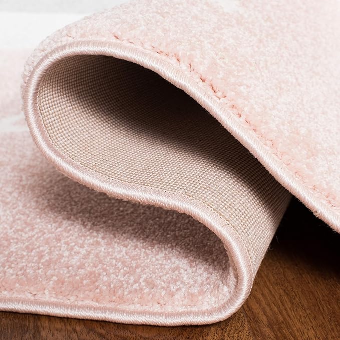SAFAVIEH Carousel Kids Collection Accent Rug - 2' x 3', Pink & Ivory, Doe Design, Non-Shedding & Easy Care, Ideal for High Traffic Areas for Boys & Girls in Playroom, Nursery, Bedroom (CRK191P)