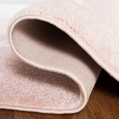 SAFAVIEH Carousel Kids Collection Accent Rug - 2' x 3', Pink & Ivory, Doe Design, Non-Shedding & Easy Care, Ideal for High Traffic Areas for Boys & Girls in Playroom, Nursery, Bedroom (CRK191P)