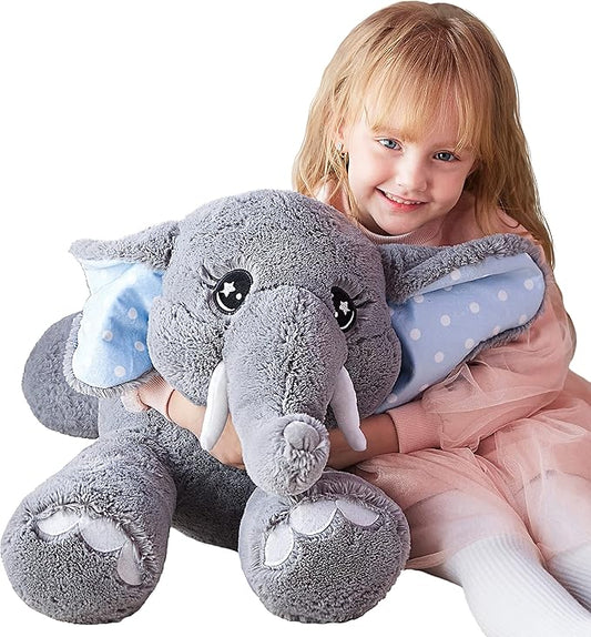 IKASA Large Elephant Stuffed Animal Plush Toy,29" Giant Elephant Big Jumbo Soft Toys