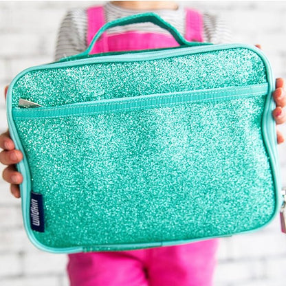 Wildkin Kids Insulated Lunch Box Bag for Boys & Girls, Reusable Kids Lunch Box is Perfect for Elementary, Ideal Size for Packing Hot or Cold Snacks for School & Travel Bento Bags (Blue Glitter)