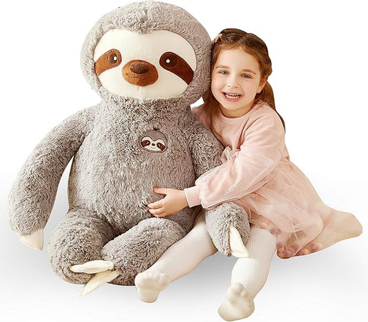 IKASA Large Sloth Stuffed Animal Plush Bradypode Toy for Children 30 inches)