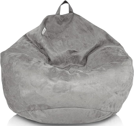 Bean Bag Chair Cover 3.5 ft (No Filler) | XL Stuffed Animal Storage | Double Stitched | Long Durable Zipper | Premium Microsuede