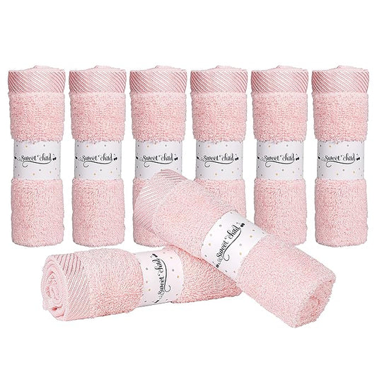 Sweet Child 8-Pack Baby Washcloths - Super Soft Rayon Washcloth, Baby Wash Cloths