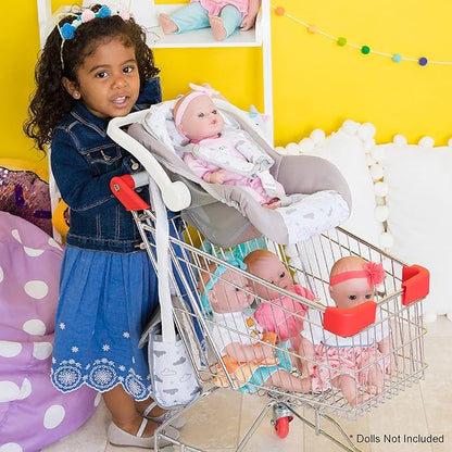 Adora Twinkle Stars Baby Doll Car Seat, Creative, Stylish and Functional Doll Accessory That Fits Dolls up to 20", Plush Toys or Stuffed Animals for Ages 2 and Up - White Handle