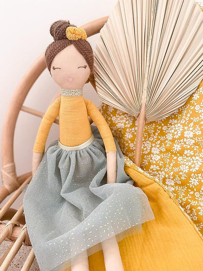 MON AMI Francesca Polynesian Princess Doll 22” Soft & Elegant Stuffed Plush Princess Doll, Use as Toy or Room Decor