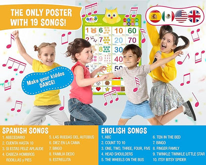 Bilingual Toddler Interactive Toys - English & Spanish ABC Learning for Toddlers. Numbers for Toddlers, Colors 3 Year