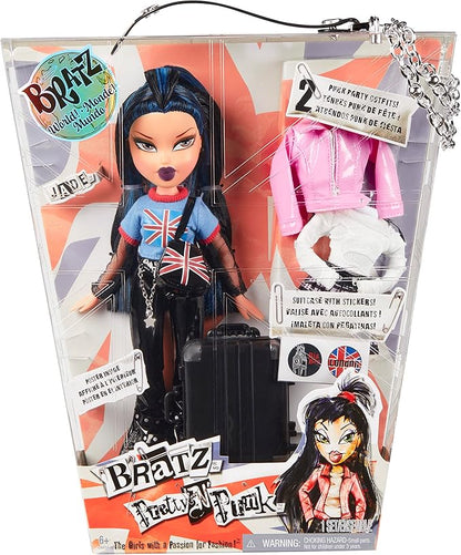 Bratz Pretty ‘N’ Punk Jade Fashion Doll with 2 Outfits and Suitcase, Collectors Ages 6 7 8 9 10+