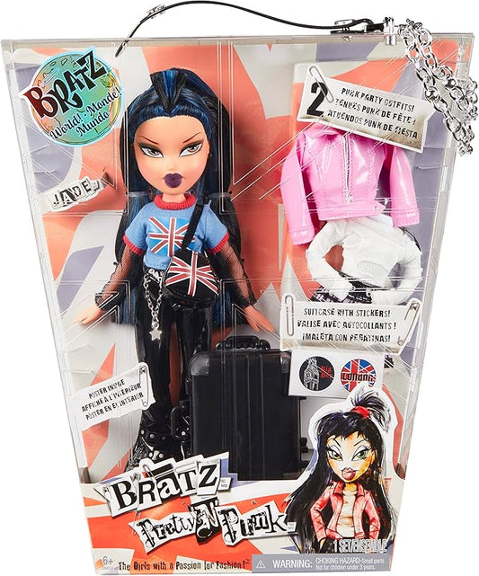 Bratz Pretty ‘N’ Punk Jade Fashion Doll with 2 Outfits and Suitcase, Collectors Ages 6 7 8 9 10+