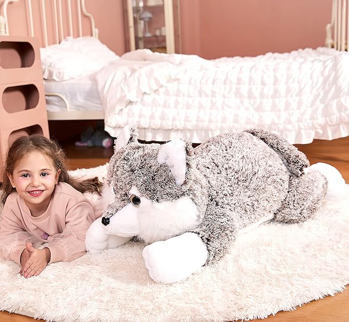 IKASA Giant Wolf Stuffed Animal Plush Toy, 30 Inches Big