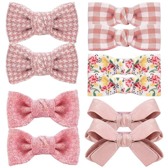 Baby Hair Clips,10Pcs 2" Fully Lined Hair Bow Clips for Babies
