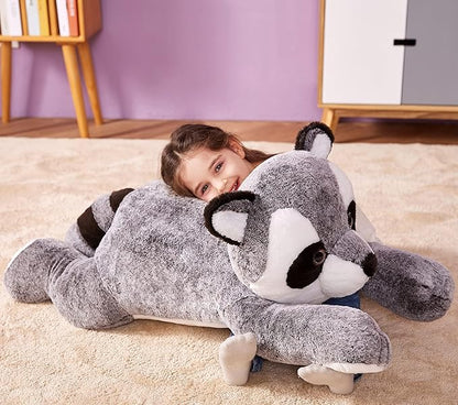 IKASA Giant Raccoon Stuffed Animal Plush Toy,Large Racoon 30" Cute Jumbo Soft Toys