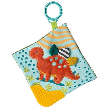 Mary Meyer Pebblesaurus Crinkle Teether Toy with Baby Paper and Squeaker, 6 x 6-Inches