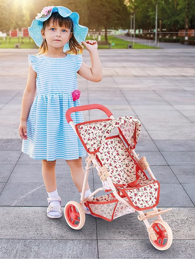 Baby Doll Stroller for Dolls | Play Toy Doll Stroller for Toddlers 3 Year Old Girls Gift