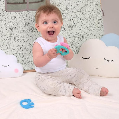 Teething Toys for Babies Age 0 to 12 Months - Baby Elefun 5X Pain Relief Smart Teether
