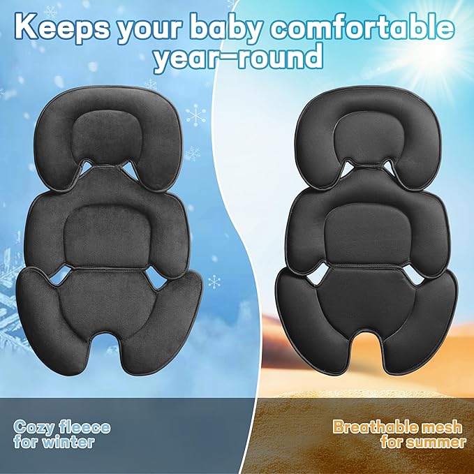 Universal Baby Seat Liner – Reversible Infant Car Seat Insert & Stroller Cushion – Head & Body Support for Newborns – All-Season Soft Pad for Swings, High Chairs, Travel – Gift-Ready, Machine Washable