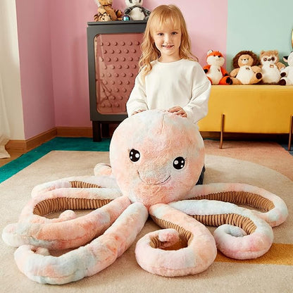 IKASA Giant Octopus Stuffed Animal Jumbo Plush Toy,30" Soft Toy Large Cute Huge Jumbo Kawaii Fluffy Big Size Fat Oversized Plushie