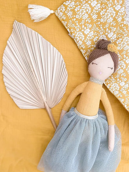 MON AMI Francesca Polynesian Princess Doll 22” Soft & Elegant Stuffed Plush Princess Doll, Use as Toy or Room Decor