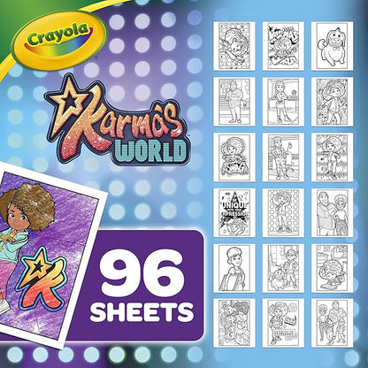 Crayola Karma's World Coloring Book, Stickers Included, Gift for Girls & Boys, 96 Pages