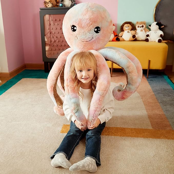 IKASA Giant Octopus Stuffed Animal Jumbo Plush Toy,30" Soft Toy Large Cute Huge Jumbo Kawaii Fluffy Big Size Fat Oversized Plushie