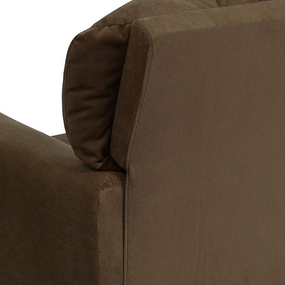 Flash Furniture Chandler Microfiber Kids Recliner with Cup Holder and Safety Recline, Contemporary Reclining Chair for Kids, Supports up to 90 lbs., Brown