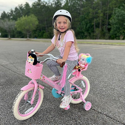 JOYSTAR Little Daisy Kids Bike for Girls Boys Ages 2-7 Years, 12 14 16 Inch Girls Bikes with Doll Bike Seat & Streamers