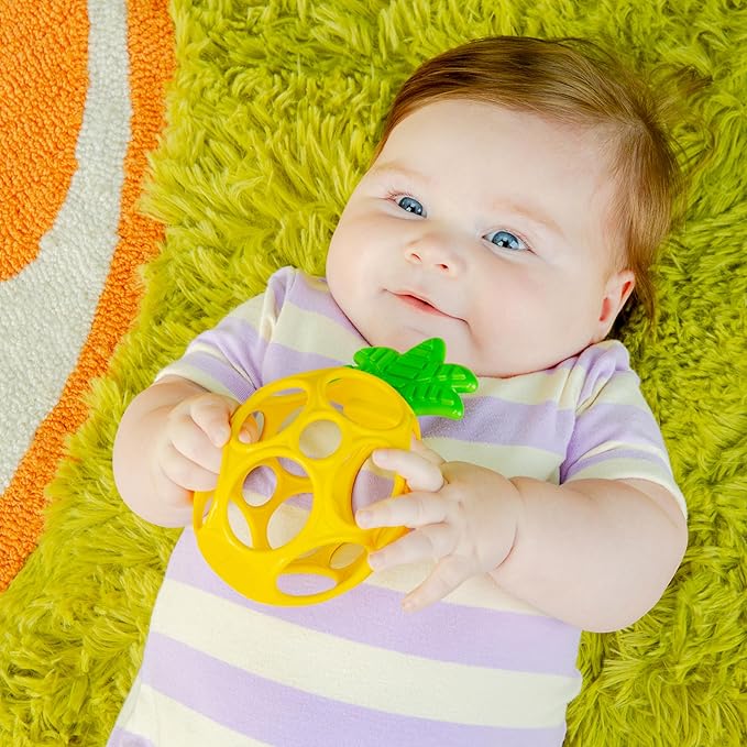 Bright Starts Oball Easy Grasp Pineapple Teether Toy, Hold My Own Collection
